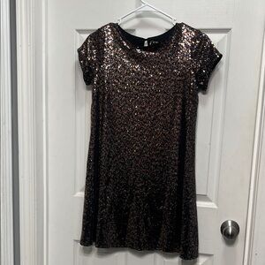 Cat & Jack Glittering Black and Gold Formal Dress